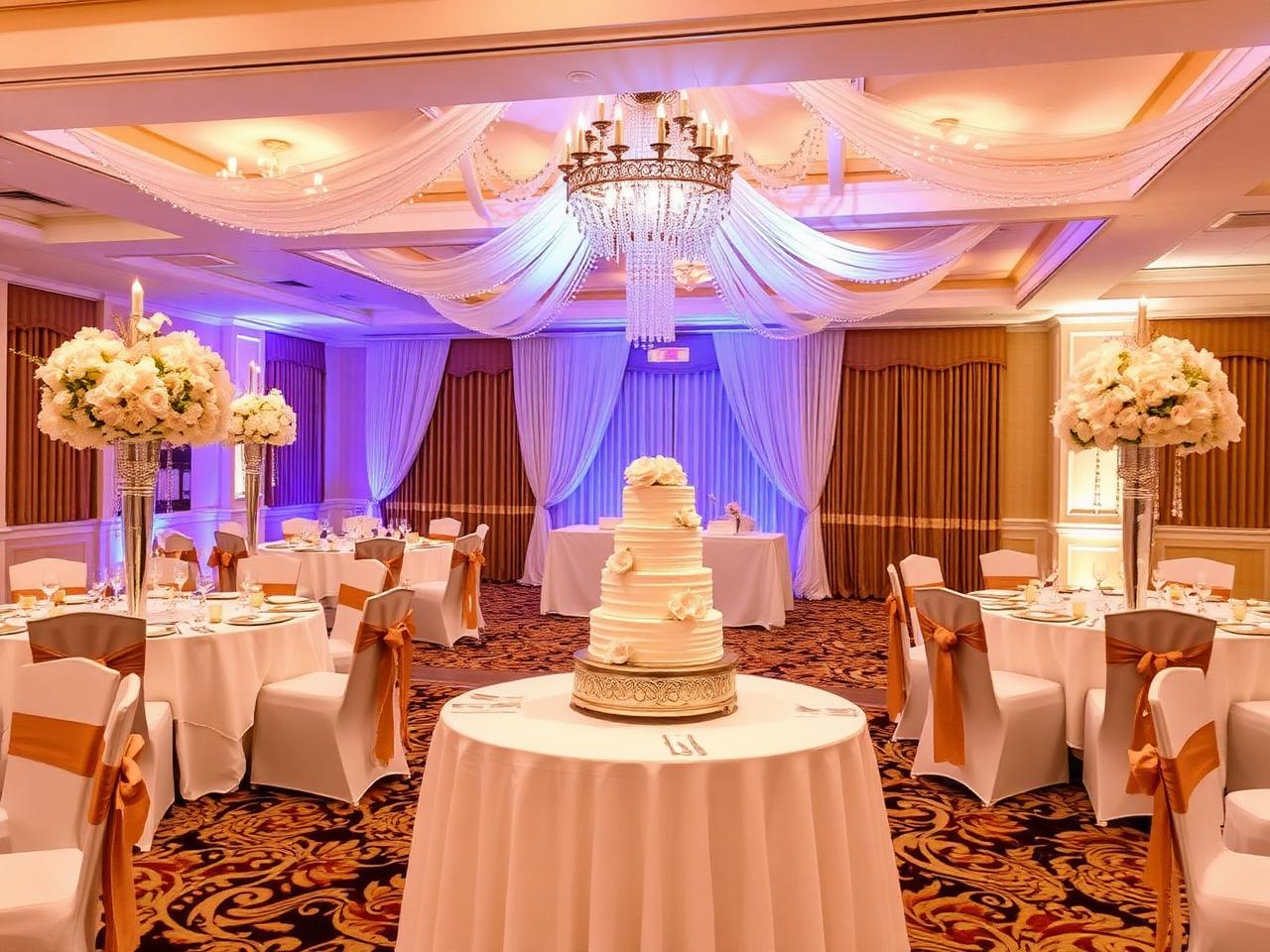 Anniversary celebration with tiered cake — Fluke Banquet Hall Gurgaon