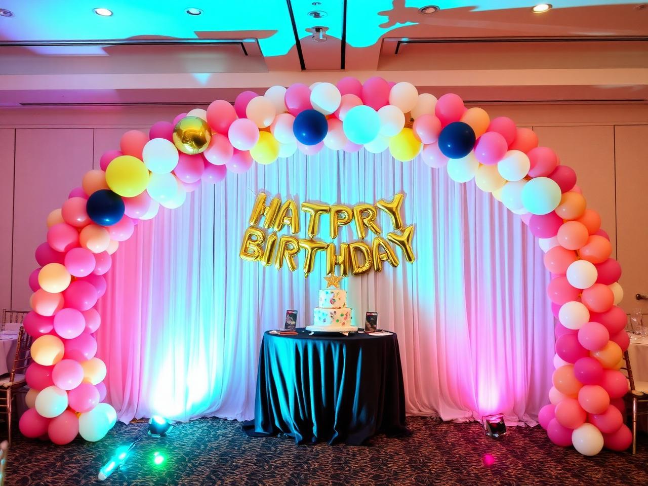 Birthday party celebration with balloon arch — Fluke Banquet Hall Gurgaon