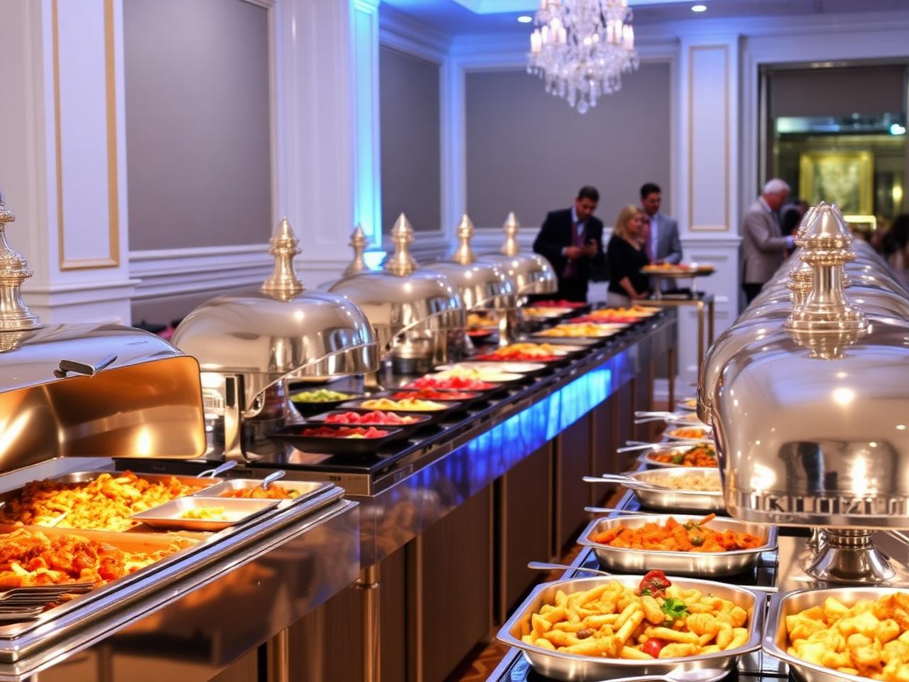 Lavish multi-cuisine buffet spread — Fluke Banquet Hall Gurgaon